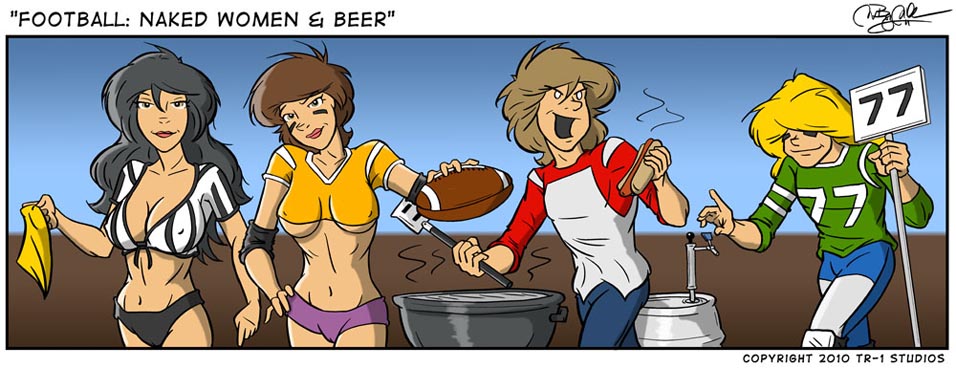 Football: Naked Women and Beer