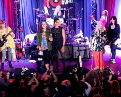 Fanny performing their trademark show-closing tune "Charity Ball" with Kathy Valentine of the Go Gos and Peaboo (of Peaboo and the Cats) a performer from Burlingame, CA.