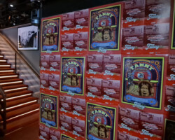 The club covered one wall with Fanny posters and promo material for the evening. It was Fanny's 50th anniversary since they last rocked at the Whisky a Go Go. They let fans take the promo stuff down after the concert.